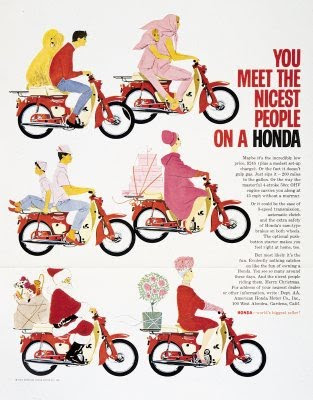 Vintage advertisement for 1960's - You meet the nicest people on a Honda