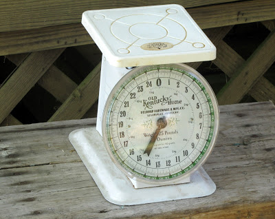 White Old Kentucky Home kitchen scale.