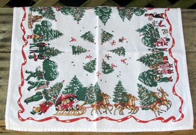 Vintage Christmas tablecloth.