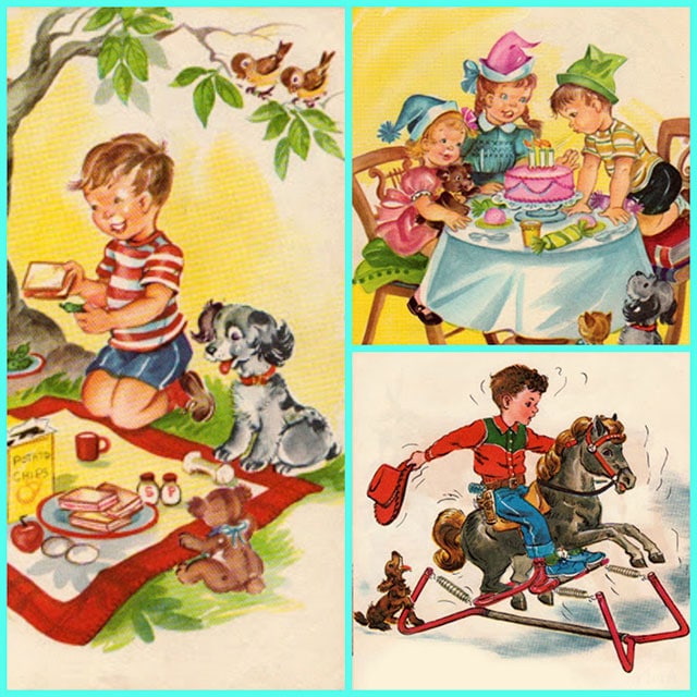 Fun FREE printable vintage children's books illustrations. These are great for crafts or even to just print out and frame!