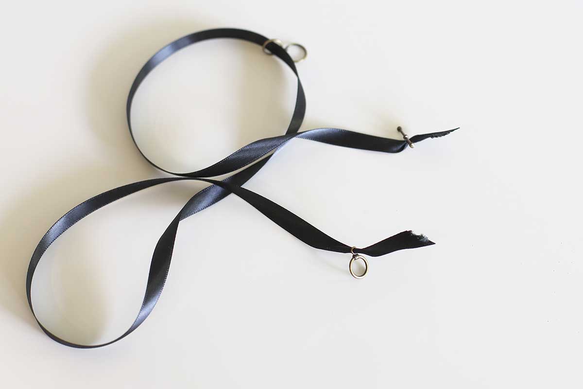 Attaching toggle clasps to satin ribbon