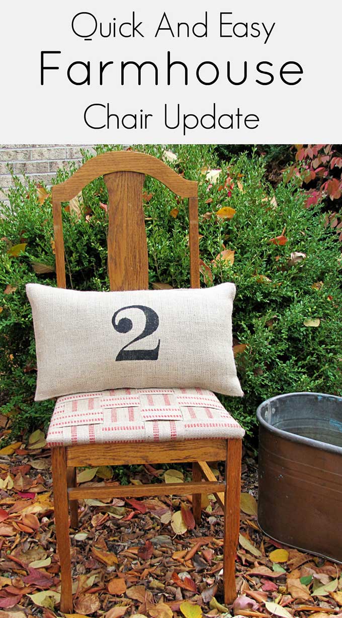 Quick and Easy way to give an old oak chair a farmhouse update! 