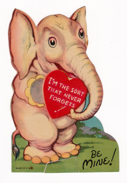 Vintage elephant Valentine