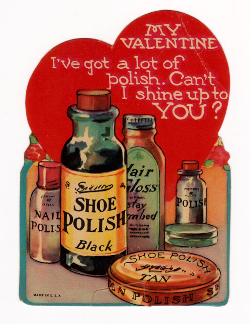 Strange vintage Valentine with shoe polish