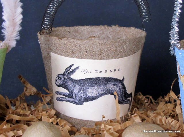 Super cute DIY decorative peat pot Easter baskets