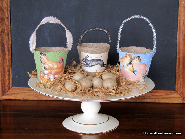 Super cute DIY decorative peat pot Easter baskets