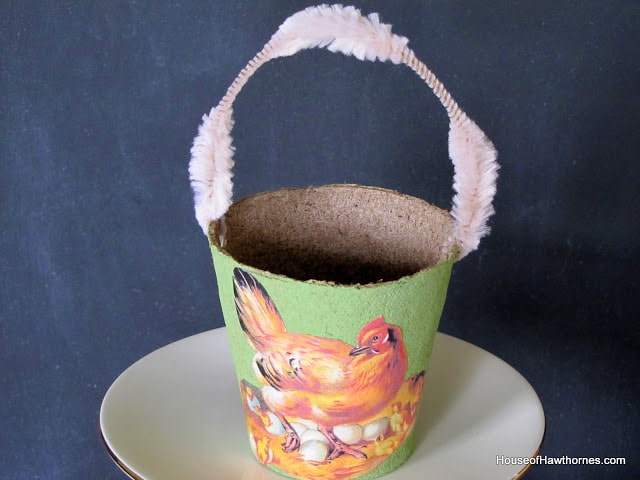 Super cute DIY decorative peat pot Easter baskets