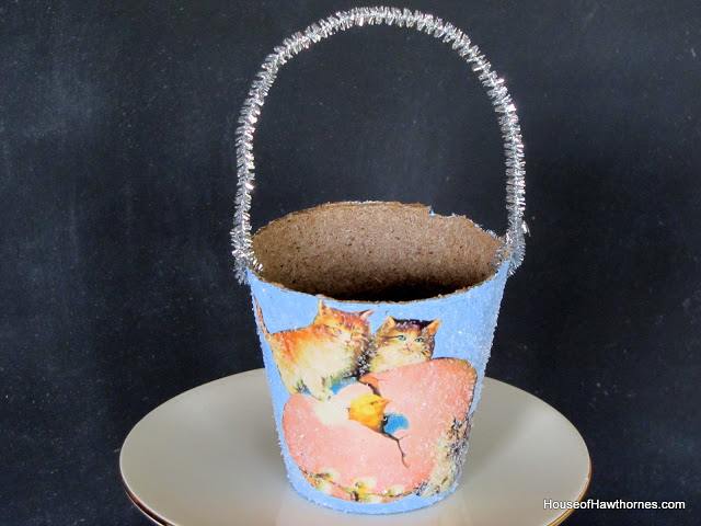Super cute DIY decorative peat pot Easter baskets