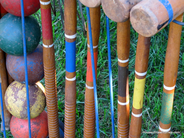 Vintage croquet set.