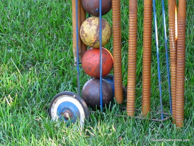 Vintage croquet balls.