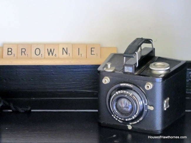 A vintage Kodak Brownie Flash Six-20 camera.