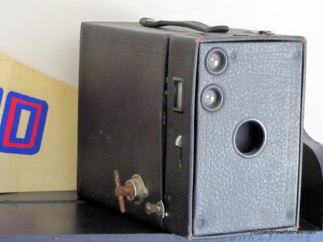 A number 2A Kodak Brownie Model B box camera. 