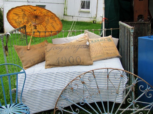 Crib made into a daybed.