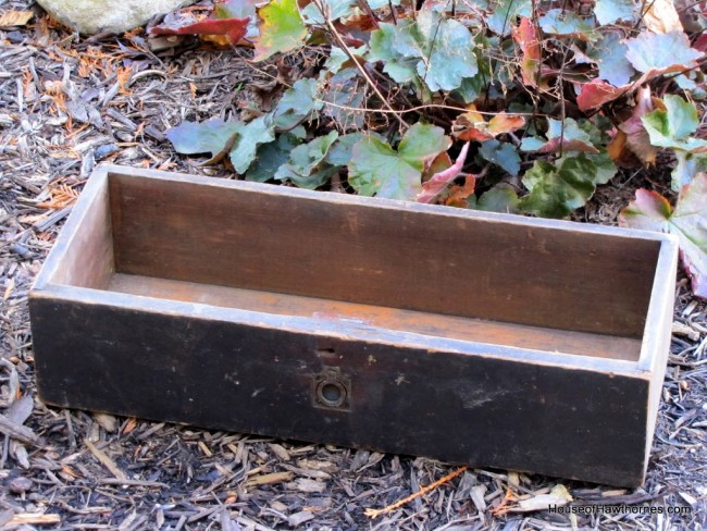 Wooden dresser drawer.