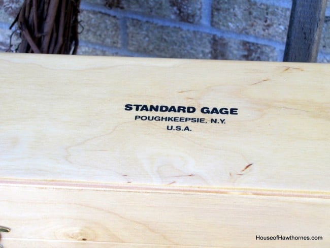 Wooden gage case.