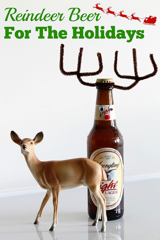 How to make your beer (or pop for that matter) bottles into cute little reindeer for the holiday season.  They make a great DIY Christmas hostess gift too.  via houseofhawthornes.com