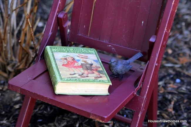 Green book on a red folding chair - Bunny Brown and His Sister Sue At Camp Rest-A-While.