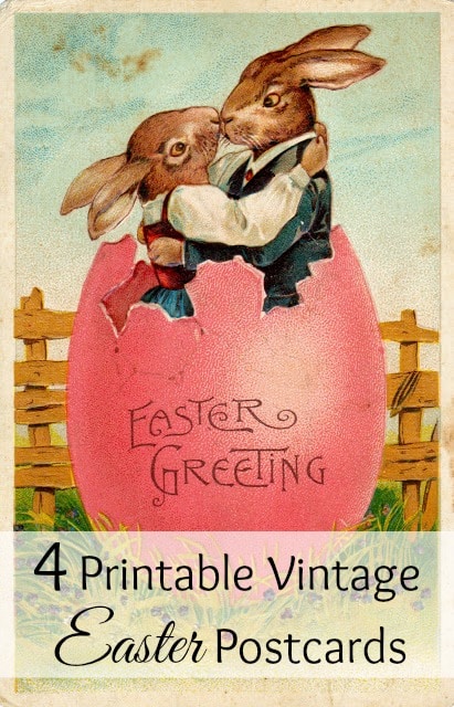 Super cute vintage Easter postcards and printables for your spring DIY projects and crafts!