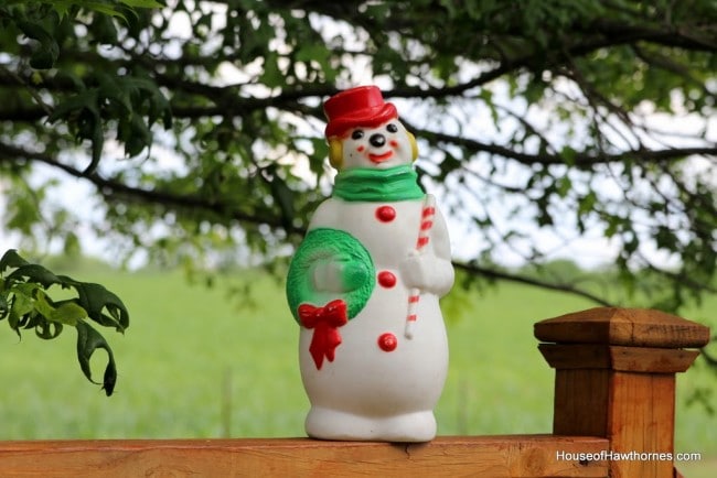 Vintage blow mold snowman.