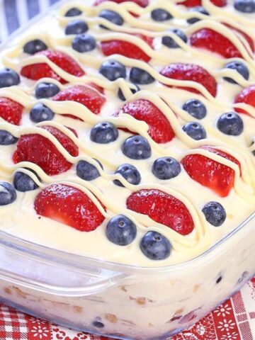 Patriotic berry icebox cake for 4th of July