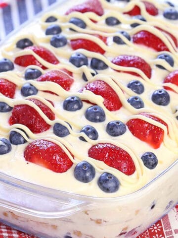 Patriotic berry icebox cake for 4th of July