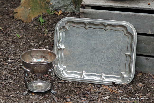 Silver items found at the thrift store repurposed.