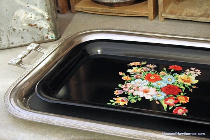 Vintage serving trays.