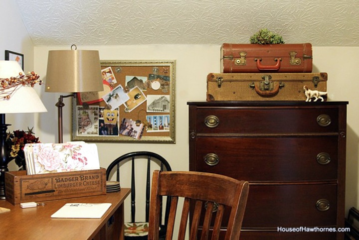 Vintage style office storage ideas.