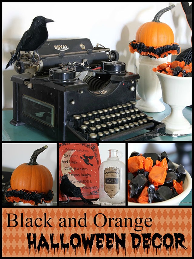 Black and orange in your Halloween decor - traditional, yet not too scary! via houseofhawthornes.com