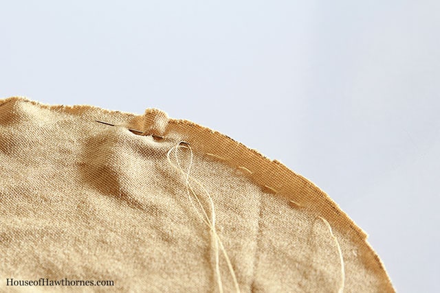 sewing velvet pumpkins
