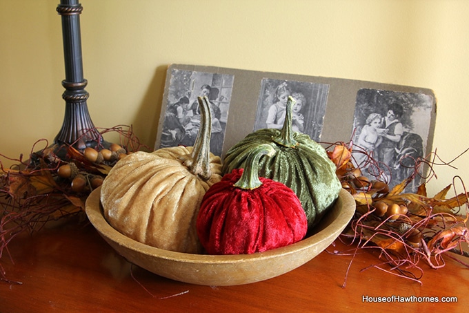 DIY fabric pumpkins