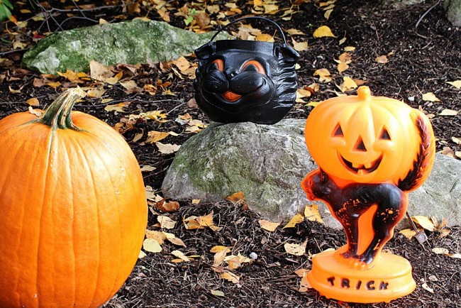 Vintage Halloween blow molds.