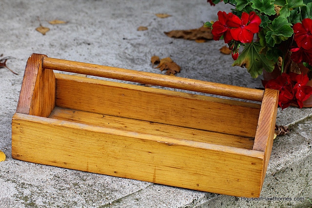 Wooden tool caddy.