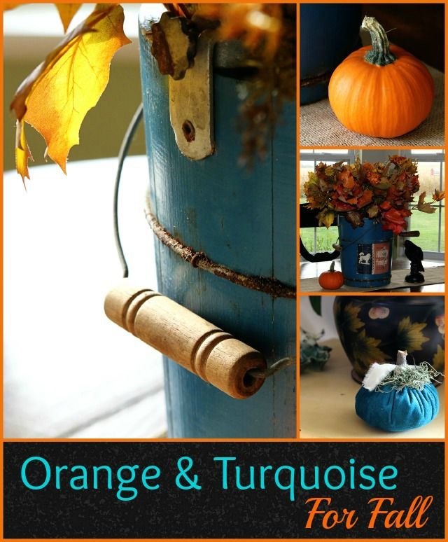 Orange and turquoise for fall decor are a perfect color combo. I mean, Howard Johnson made it work for all those years, so why not!