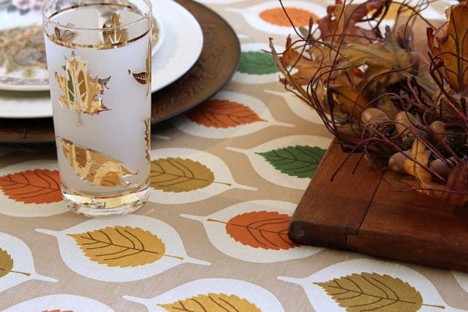 A vintage inspired Thanksgiving table set with items commonly found at thrift stores and estate sales  via houseofhawthornes.com