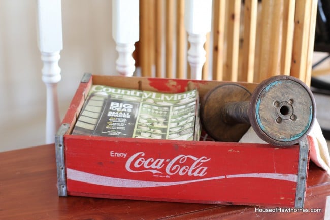 Red vintage Coca-cola crate.