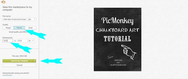 Easy to follow tutorial on how to use PicMonkey to create chalkboard printables on your computer! Also includes 10 FREE fonts that look great on a chalkboard! 