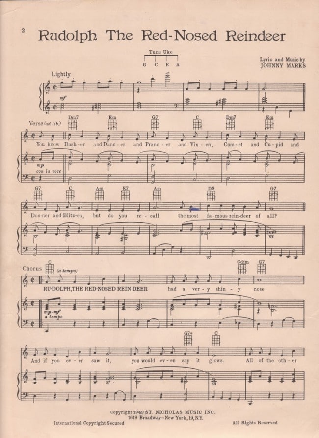 Awesome Rudolph The Red Nosed Reindeer Sheet Music Of The Decade Don t 