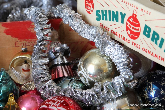 Vintage Shiny Brites in a box.