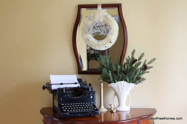 Royal typewriter used in a vintage Christmas display