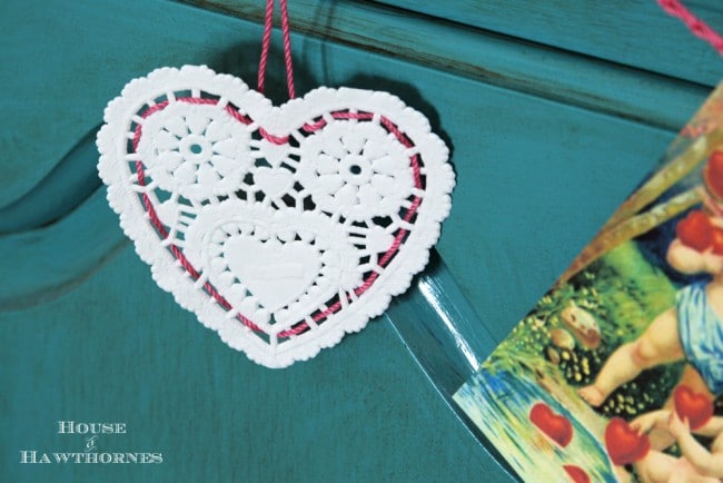 Easy to make DIY vintage Valentine garland for a romantic look for your Valentine's Day decor.