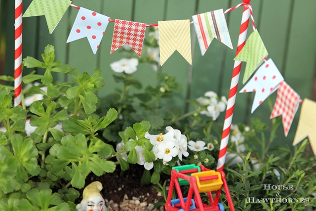 A super cute DIY circus themed fairy garden