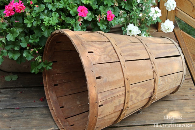 Tall bushel basket.