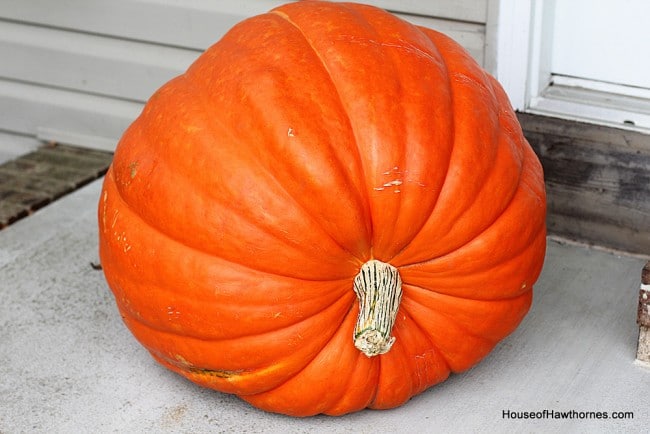 giant pumpkin fall front porch decor