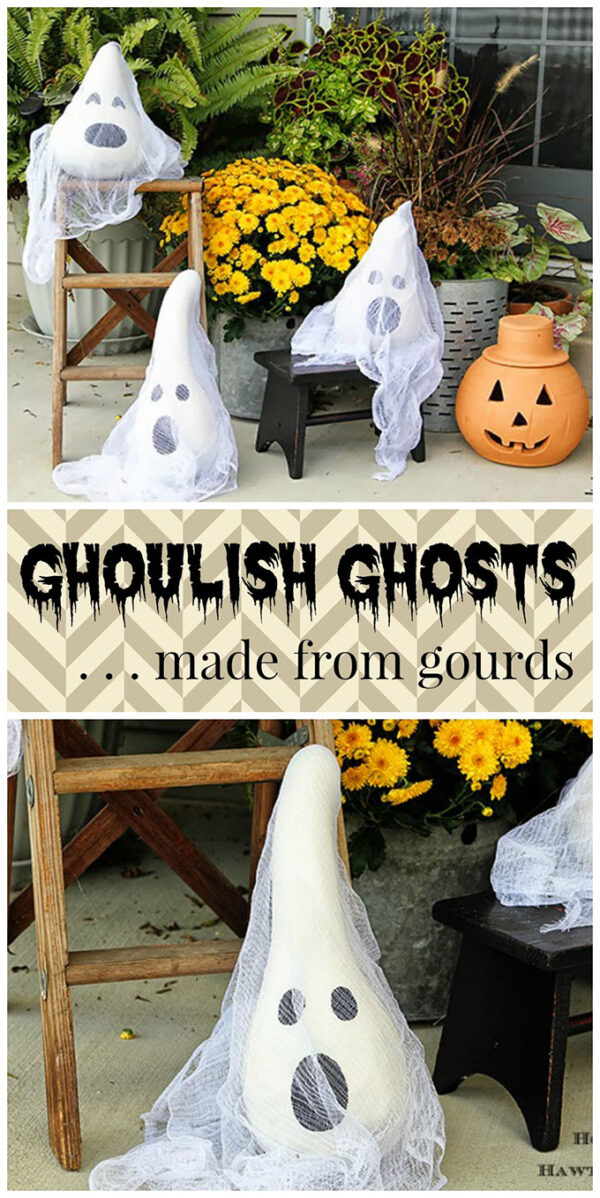 Halloween Ghosts Made From Gourds House of Hawthornes