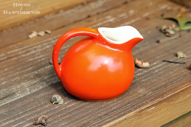 Vintage miniature orange ball pitcher @ houseofhawthornes.com