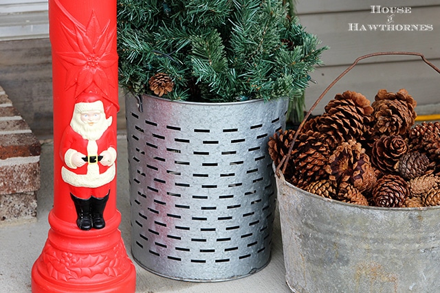 Kitschy Christmas blow mold candle with Santa on the base.