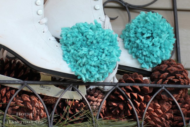 Fun and easy DIY pom pom tutorial for ice skates and home decor