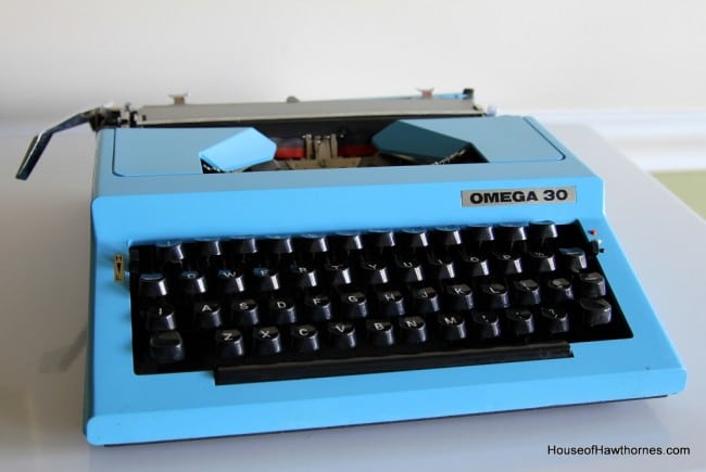 1970's Omega 30 blue Typewriter