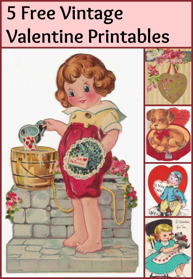 5 fun vintage valentine printables for craft projects and DIY!